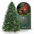 Oslo Árbol de Navidad Frondoso Iluminado Verde