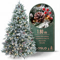 Oslo Árbol de Navidad Frondoso Iluminado Nevado