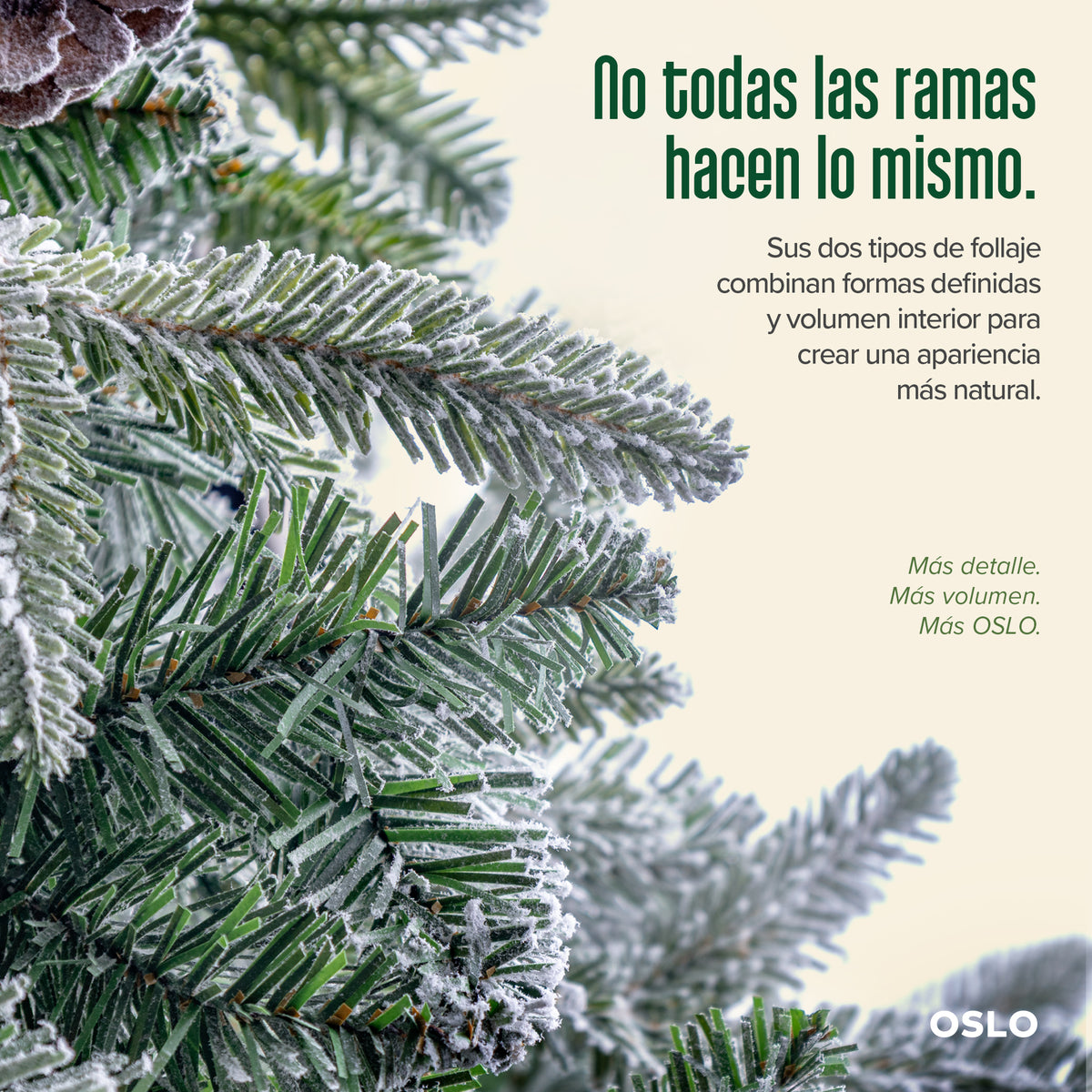 Oslo Árbol de Navidad Frondoso Iluminado Nevado