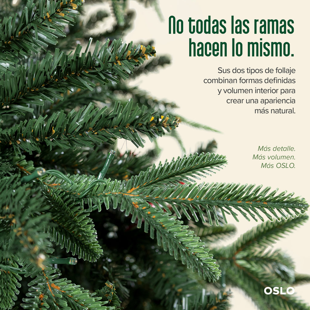 Oslo Árbol de Navidad Frondoso Iluminado Verde