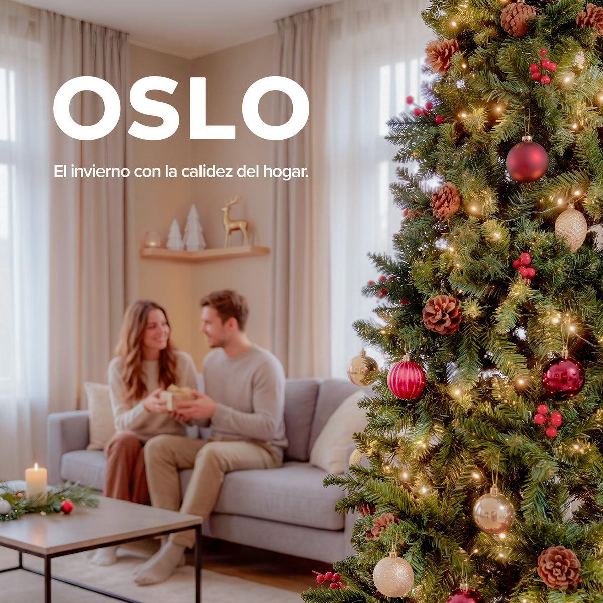 Oslo Árbol de Navidad Tipo Lápiz Verde