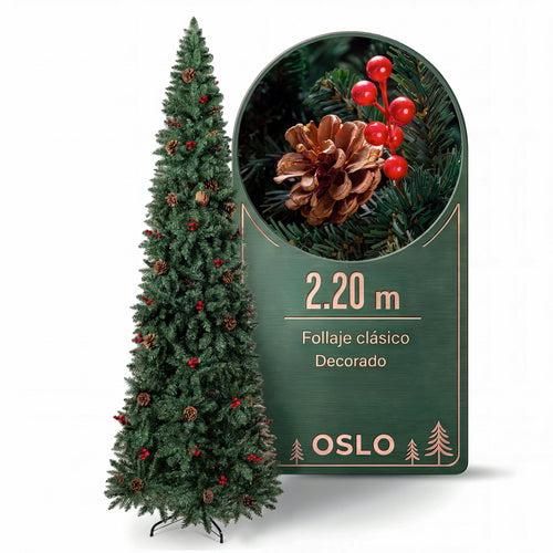 Oslo Árbol de Navidad Tipo Lápiz Verde