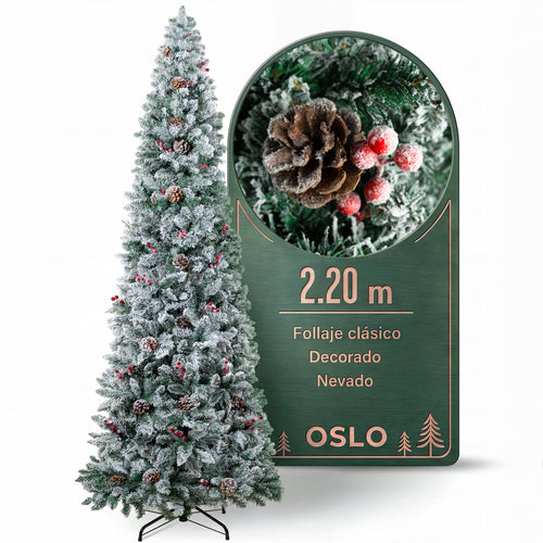 Oslo Árbol de Navidad Tipo Lápiz Nevado