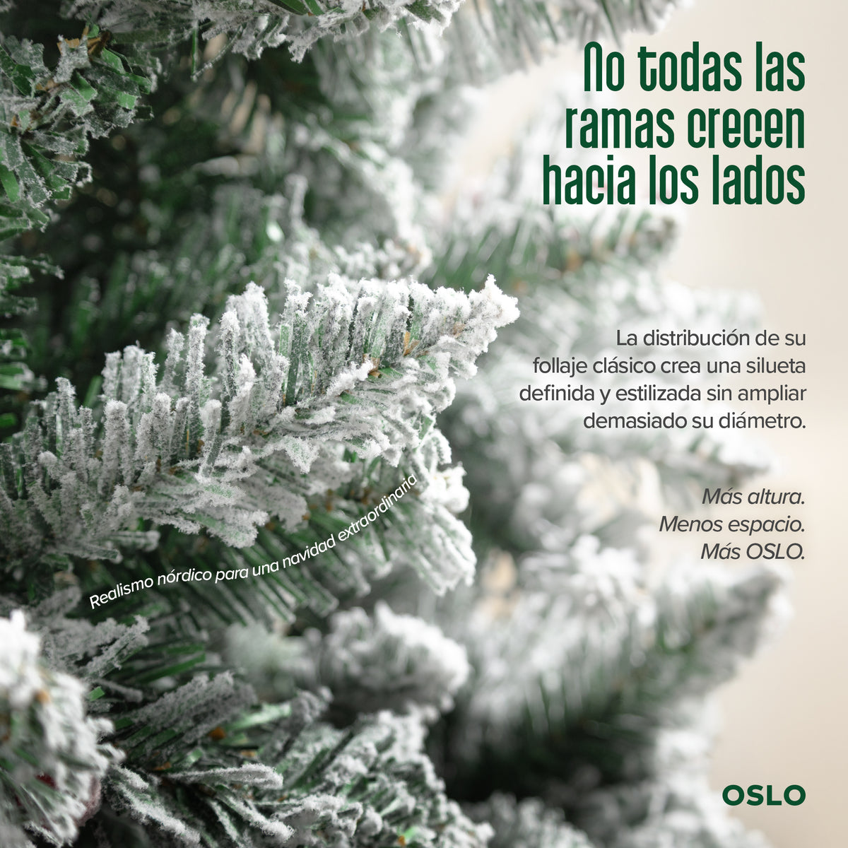 Oslo Árbol de Navidad Tipo Lápiz Nevado
