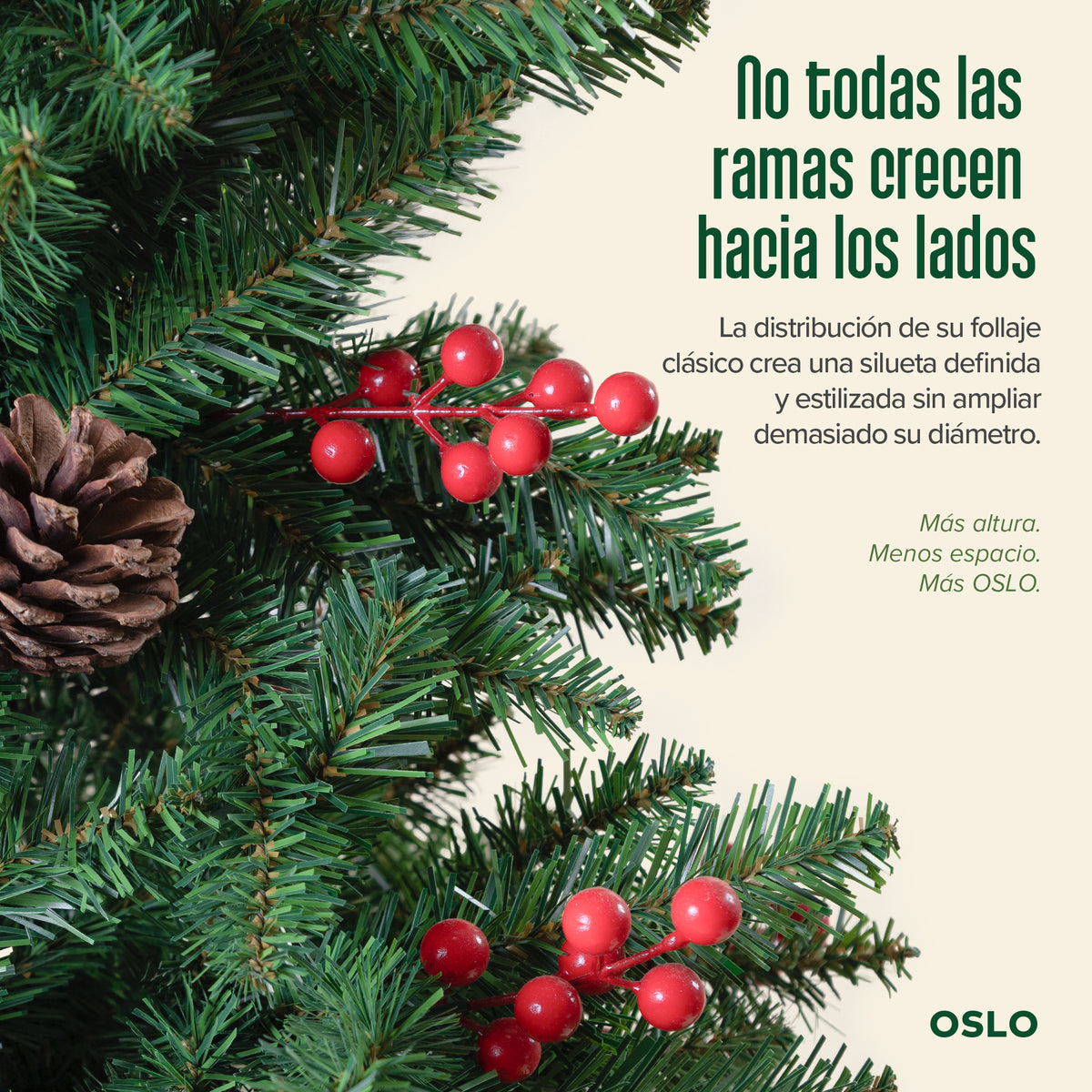 Oslo Árbol de Navidad Tipo Lápiz Verde
