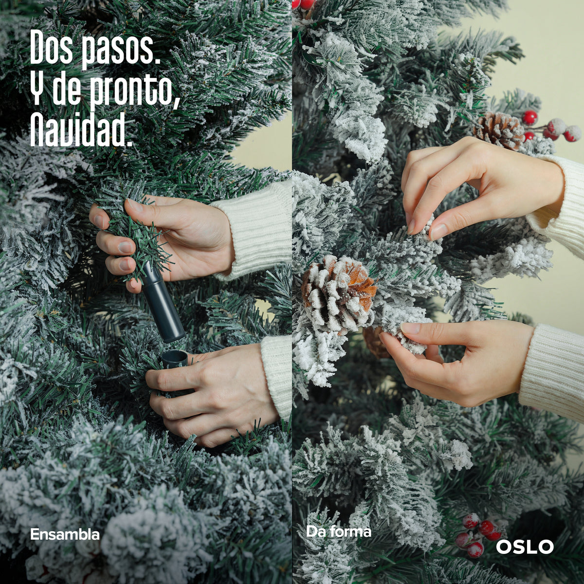 Oslo Árbol de Navidad Tipo Lápiz Nevado