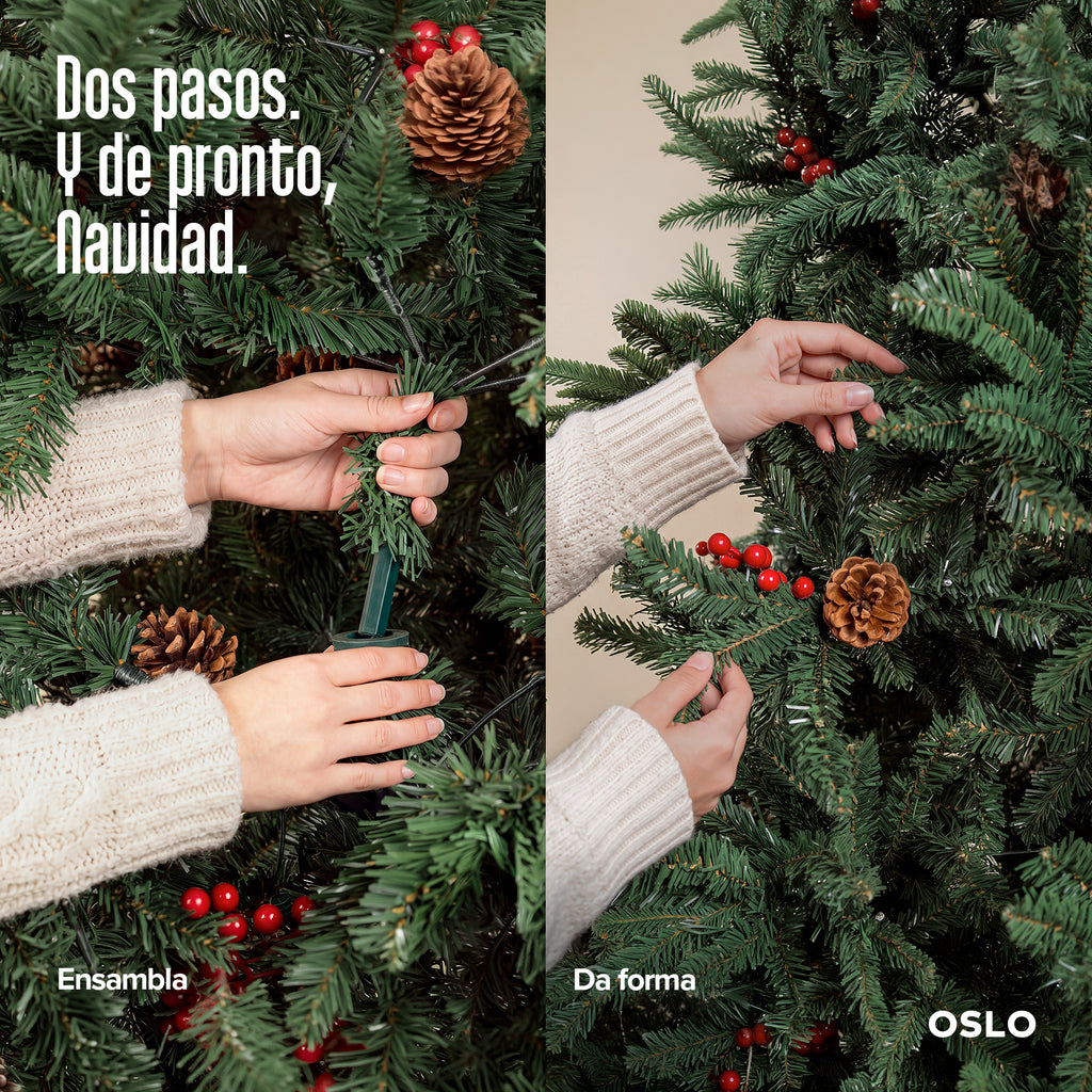 Oslo Árbol de Navidad Tipo Lápiz Verde