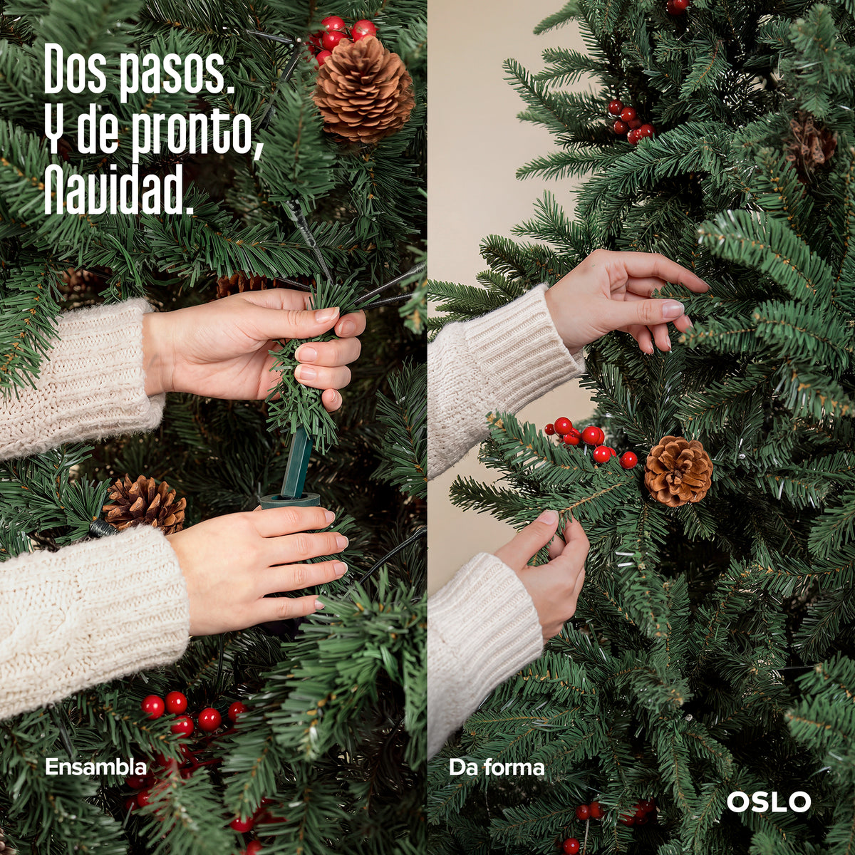 Oslo Árbol de Navidad Tipo Lápiz Verde
