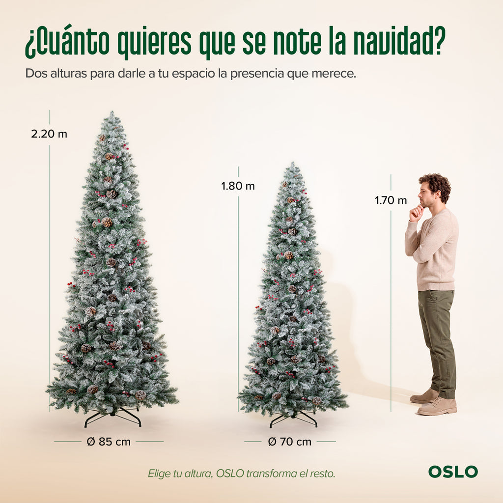 Oslo Árbol de Navidad Tipo Lápiz Nevado